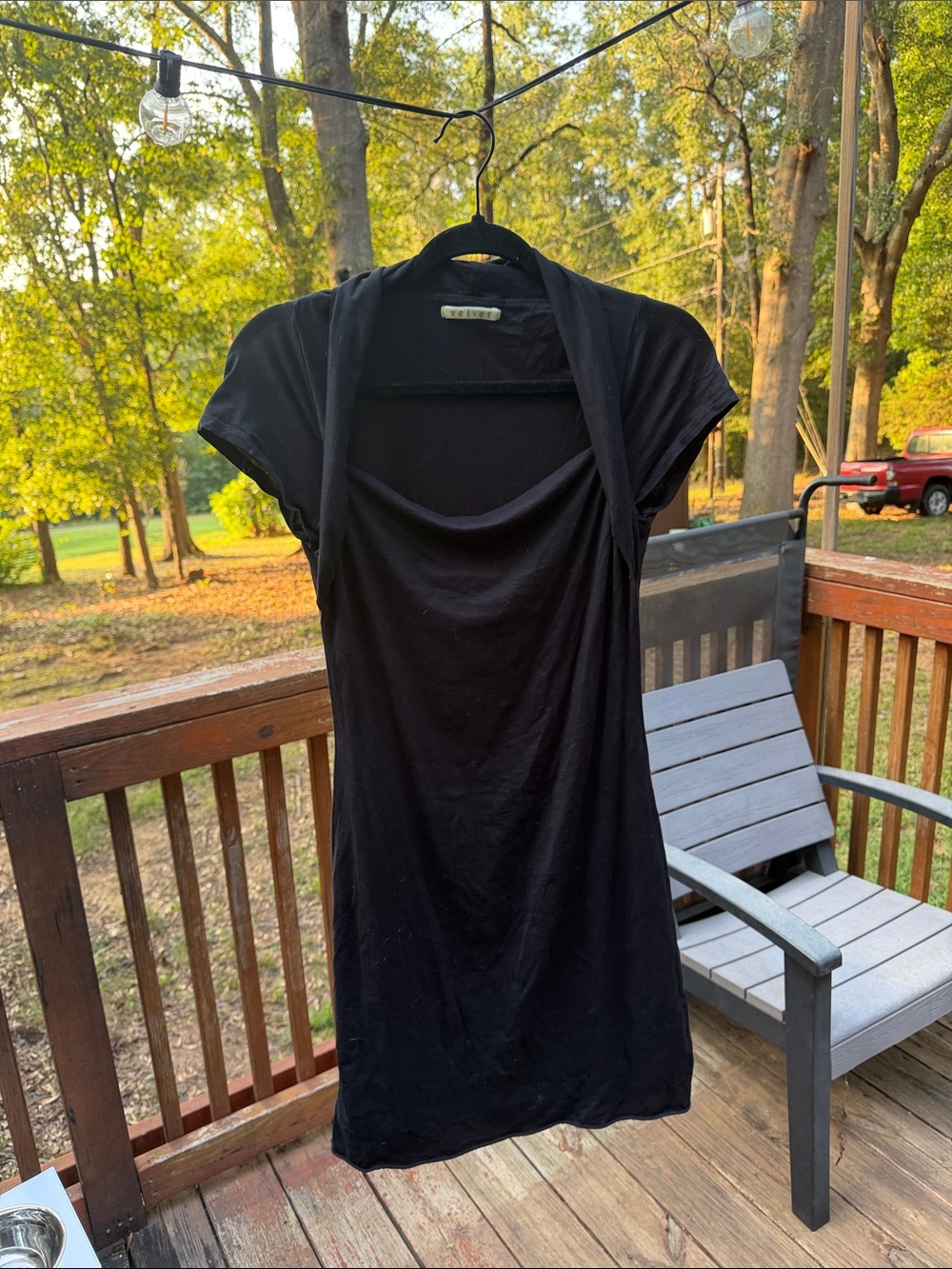 Velvet Black Cowl Neck Mini Dress